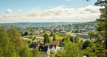 Utsiktsbilde over Strømmen, tatt på sommeren
