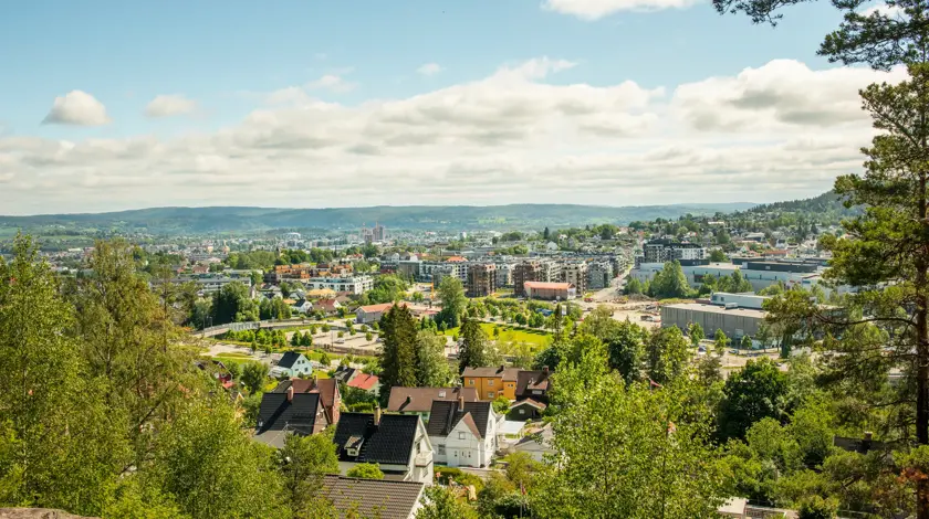 Utsiktsbilde over Strømmen, tatt på sommeren