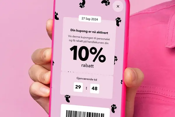 Mobil med kupong fra Flying Tiger Copenhagen