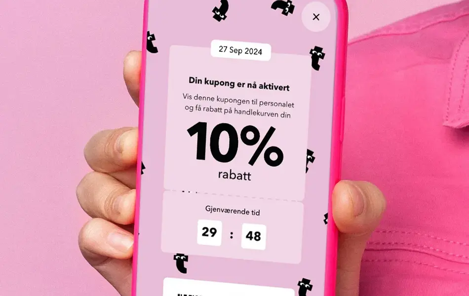 Mobil med kupong fra Flying Tiger Copenhagen