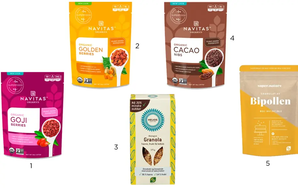 kollasj av produktbider