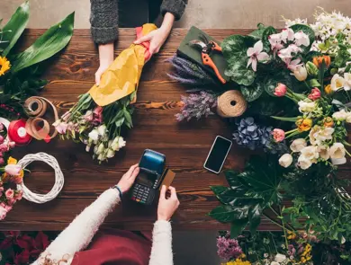Florist som tar betaling