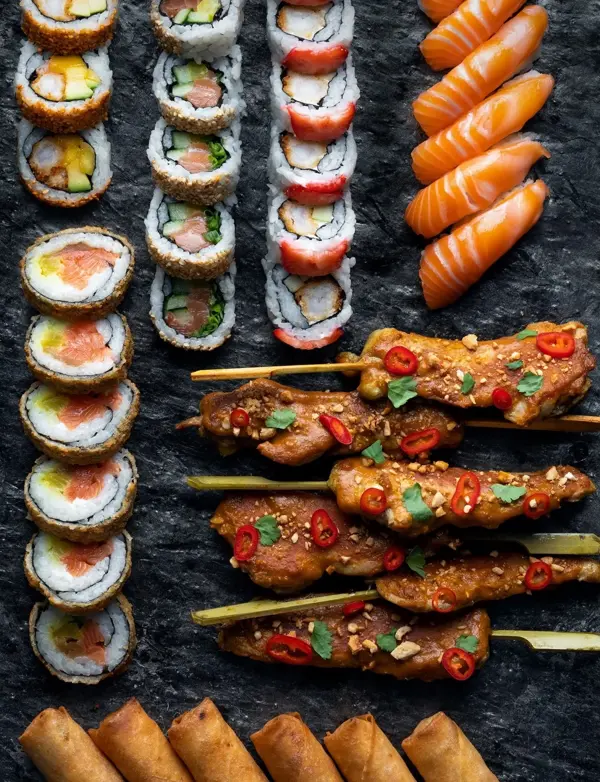 Stor kosekombo 44 biter med sticks og sushi.jpg