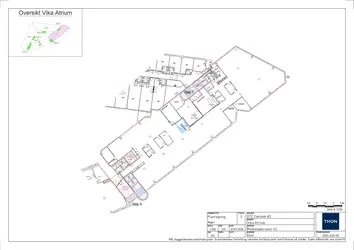 Plantegning fra lokale 3301 i kontorbygget Vika Atrium fra Thon Eiendom.
