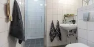 Bildet viser et baderom i boligprosjektet Skitorget på Skeikampen.