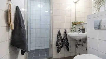 Bildet viser et baderom i boligprosjektet Skitorget på Skeikampen.