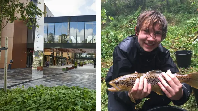 Lagunen // person holder en fisk