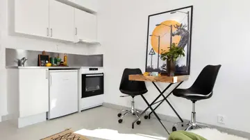 Interiør av hybel med kjøkken i Diagonale