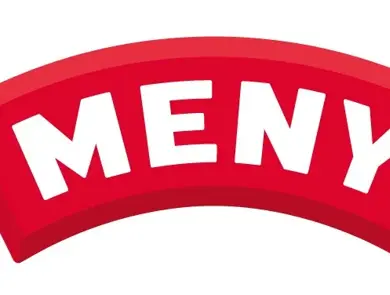 logo Meny i rødt