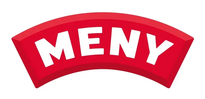 logo Meny i rødt