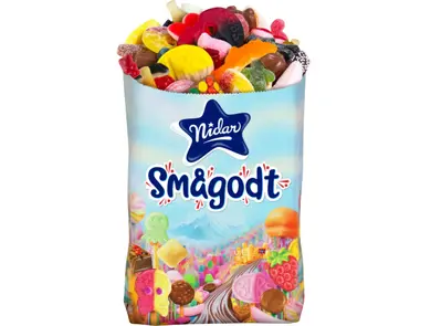 Smågodt-pose fylt med assortert godteri