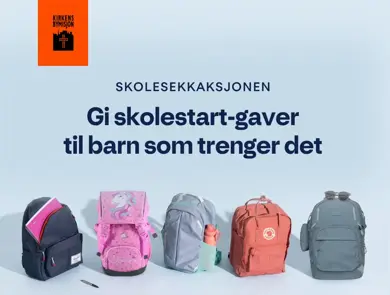 Skolesekkaksjonen 2026 (riktig størrelse)