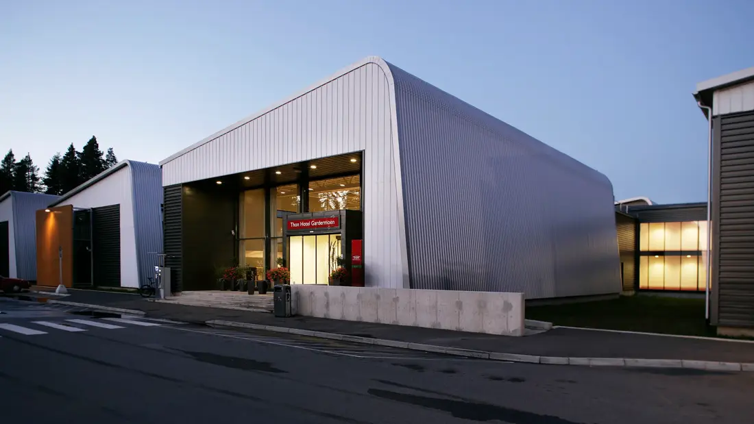 Fasade på Thon Hotel Gadermoen