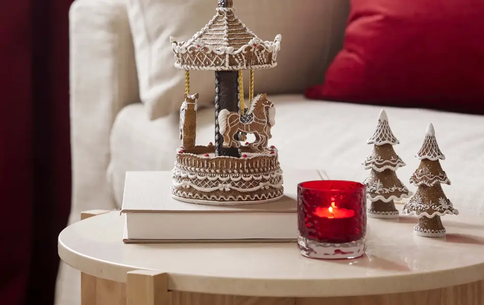 106014466 Ginger spilldåse 21 cm 106014467 Ginger juletre 11 cm