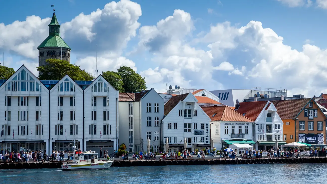 One part of the harbour in Stavanger, Norway. This picture was taken during the Gladmat festival (food festival) in 2015.