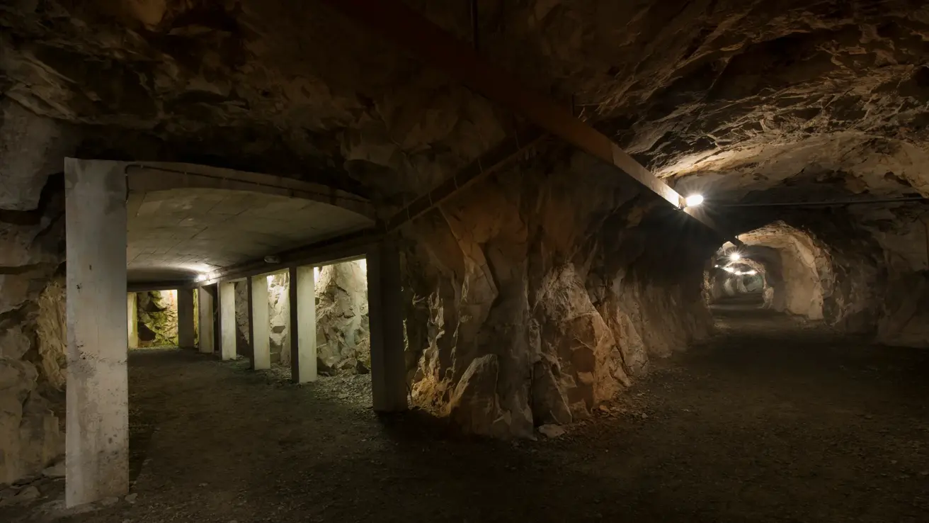 Andersgrotta, a civilian bomb shelter in Kirkenes, Norway, one of the most heavily bombed cities during World War II.