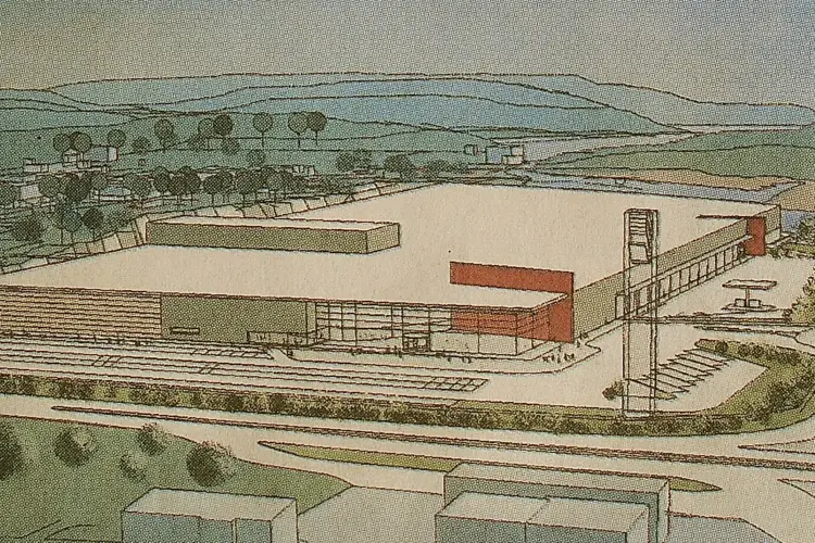 Så här såg de första färdiga ritningarna för Töcksfors Shoppingcenter ut, tillbaka år 2004. Kort därefter startade byggprocessen.