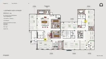 Plantegning av 4. etasje i Torggata 2-4
