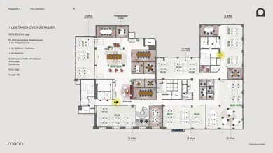 Plantegning av 4. etasje i Torggata 2-4