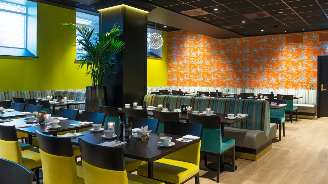 Oppdekket frokostsal på Thon Hotel Rosenkrantz Bergen
