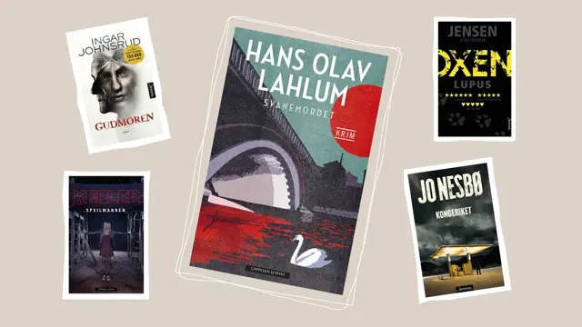 Produktbilde av bøkene: Gudmoren, Speilmannen, Svanemordet, Lupus og Kongeriket