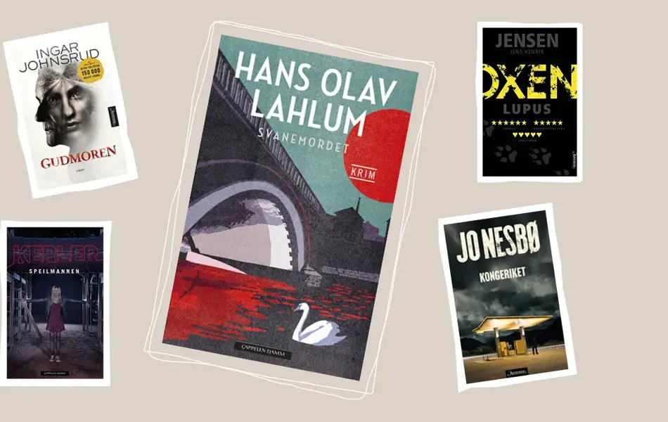 Produktbilde av bøkene: Gudmoren, Speilmannen, Svanemordet, Lupus og Kongeriket