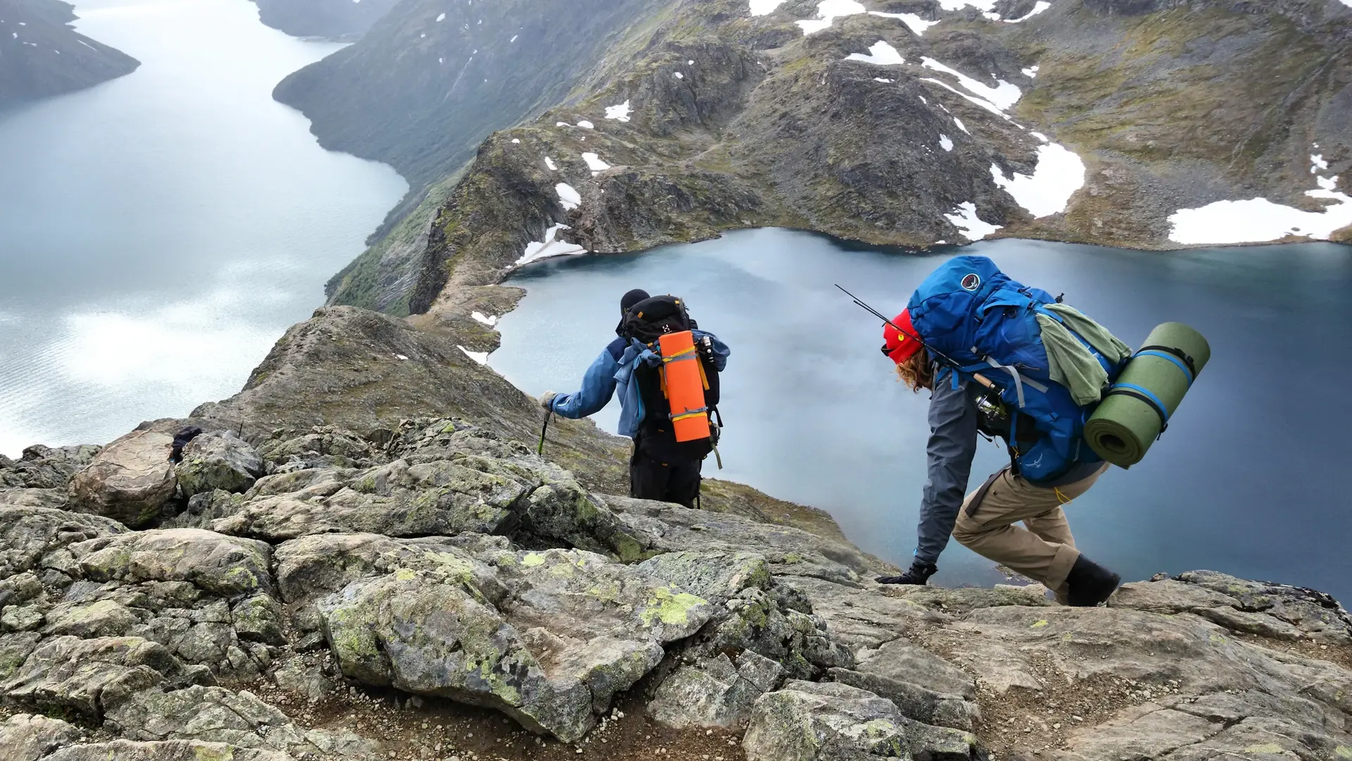 Jotunheimen: People hike the Besseggen trail in Jotunheimen National Park, Norway. Norway had almost 5 million foreign visitors in 2011.