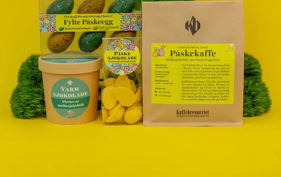 Utstilt påskevarer fra Kaffebrenneriet