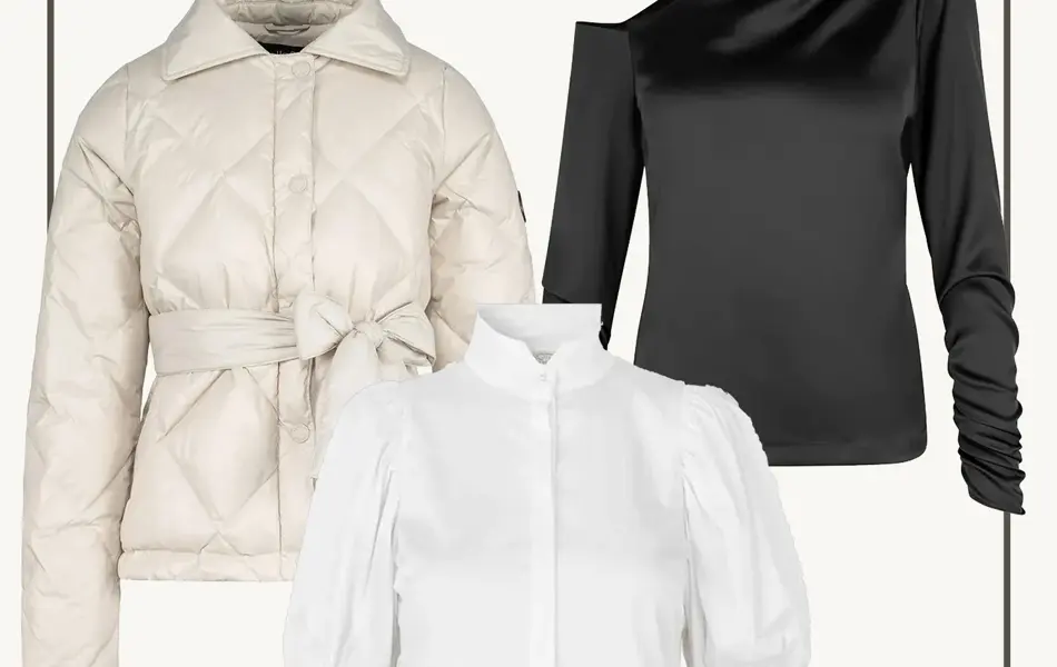 Kollasj av dameklær