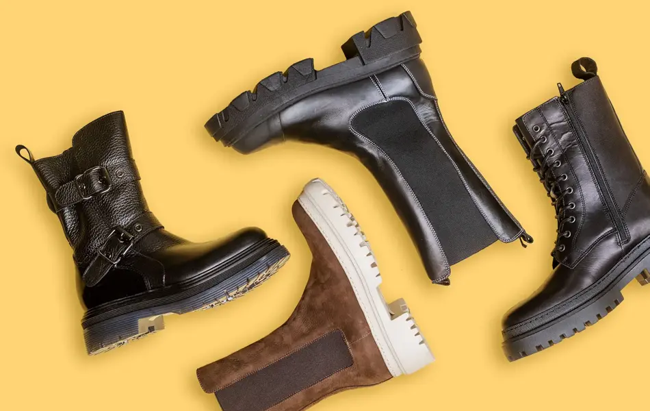 Sko på gul bakgrunn