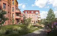 Illustrasjon, Heggedal Hage fasade og fellesareal