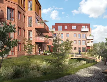 Illustrasjon, Heggedal Hage fasade og fellesareal