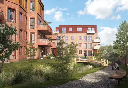 Illustrasjon, Heggedal Hage fasade og fellesareal