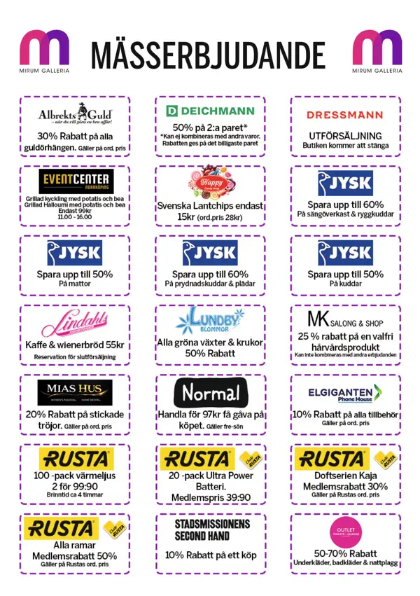 Massor med olika mässerbjudanden