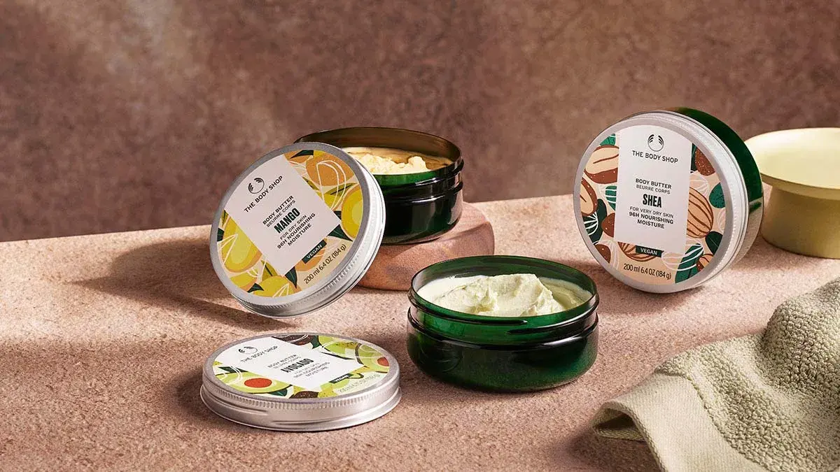 Utvalgte  hudkremer fra The Body Shop