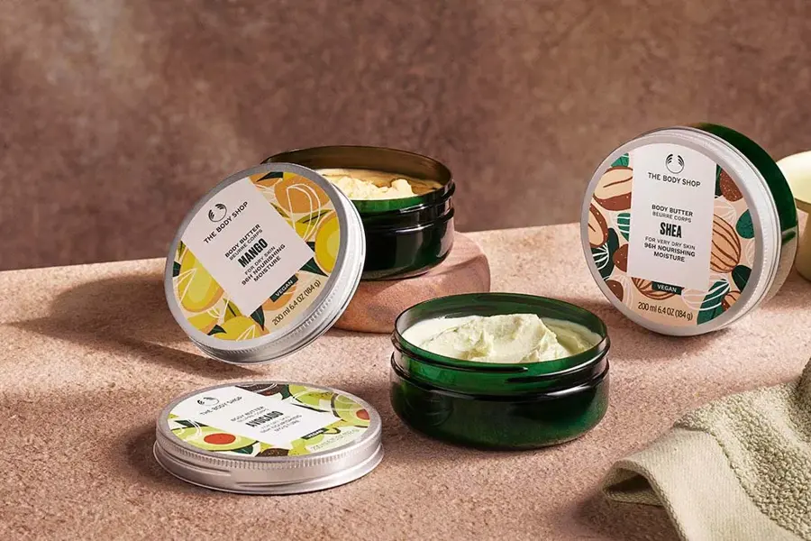 Utvalgte  hudkremer fra The Body Shop