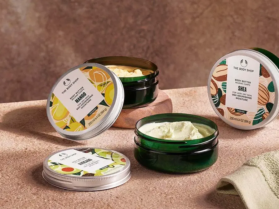Utvalgte  hudkremer fra The Body Shop