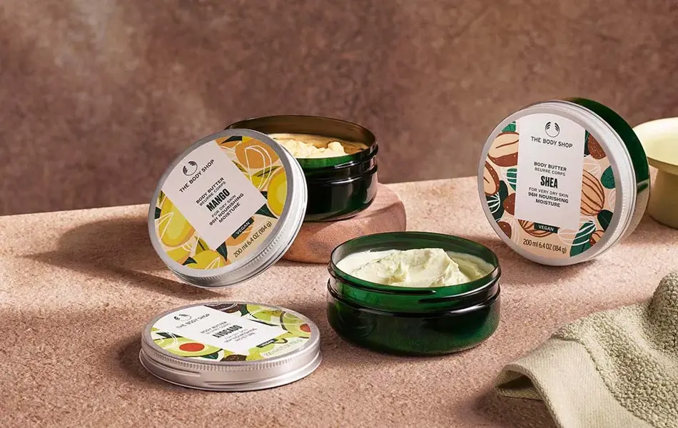 Utvalgte  hudkremer fra The Body Shop