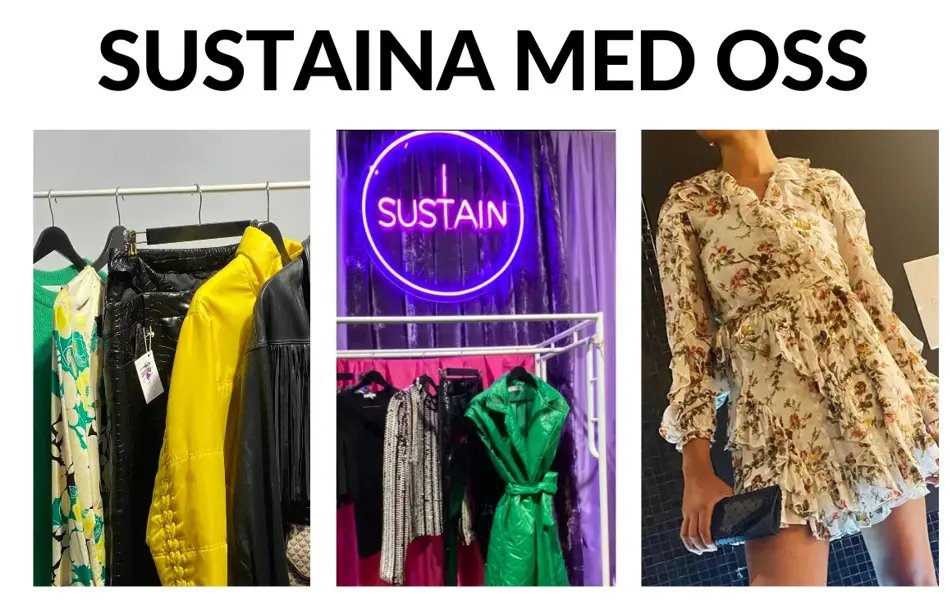 I Sustain sustainability. Sustaina med oss! Rydde ut. Rens garderoben for plagg du ikke bruker. Vi tar imot det som er i god stand, moderne og i sesong. Viktig at du vasker eller renser dine plagg innen du leverer de til oss. Levere i butikk. Vi selg