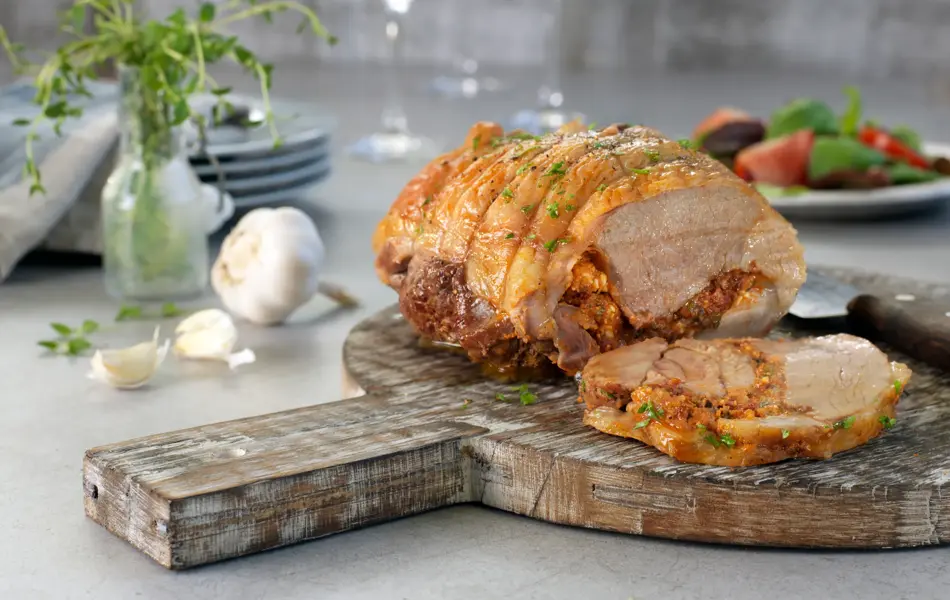 Lammesteik fylt med fetaost og tomat