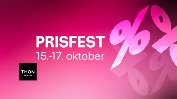 Prisfest symbol med prosenttegn og tekstbudskap