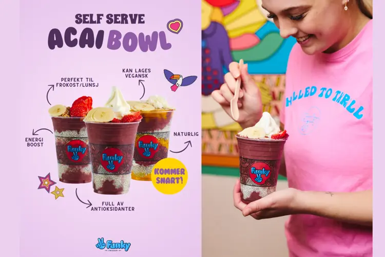 Acai Bowl får du snart kjøpt hos Funky på Arkaden. Dato publiseres senere!