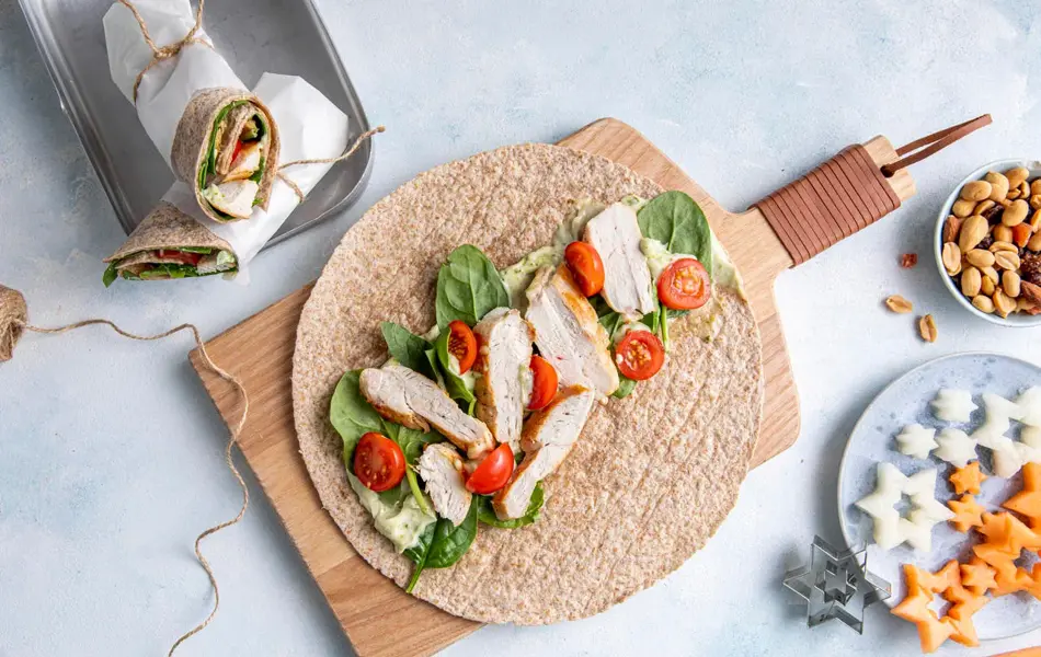 Wrap med kylling og annen tilbehør