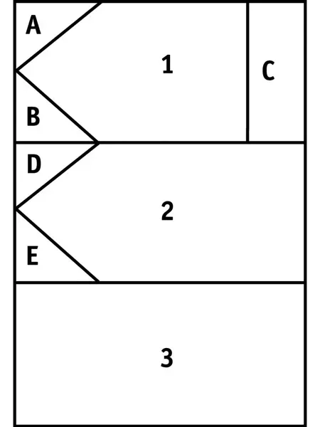 Tegning som viser hvordan du skal dele en langpanne for at det skal bli en sjørøverkake