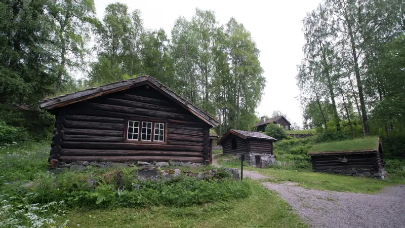 An old historic houses in Elverum, Norway