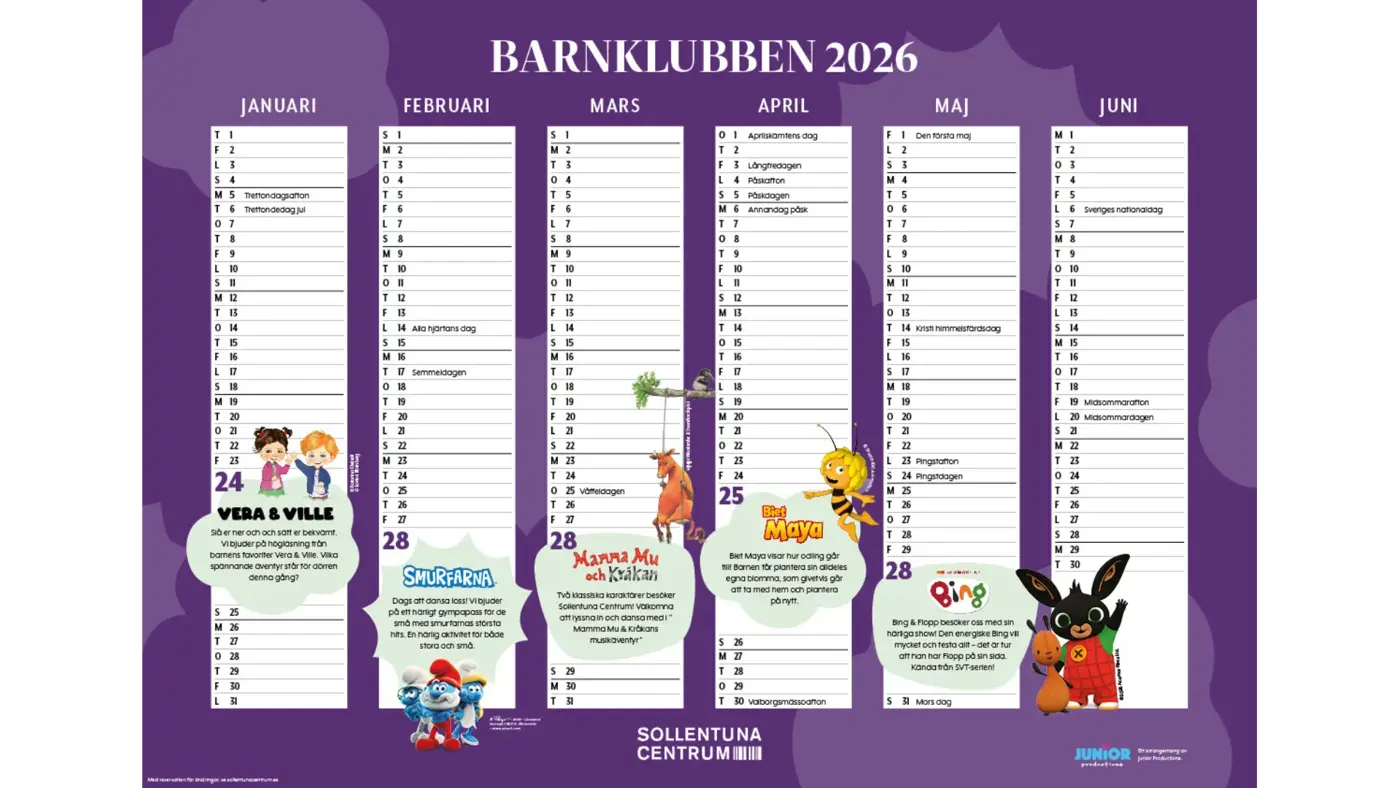 Barnklubben kalender 1