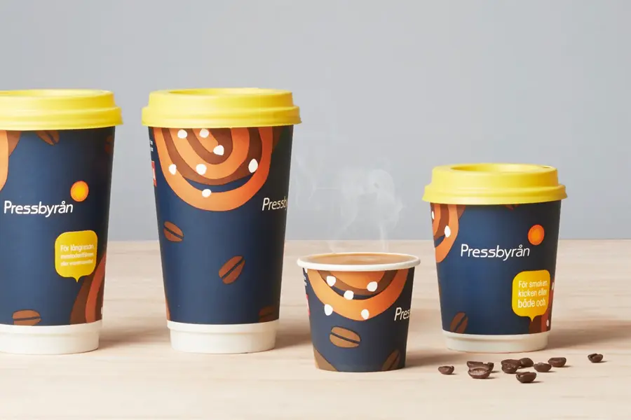 kaffekopper i ulike størrelser fra pressebyrån