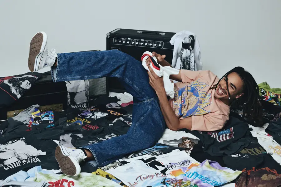 Carlings modeller med denim