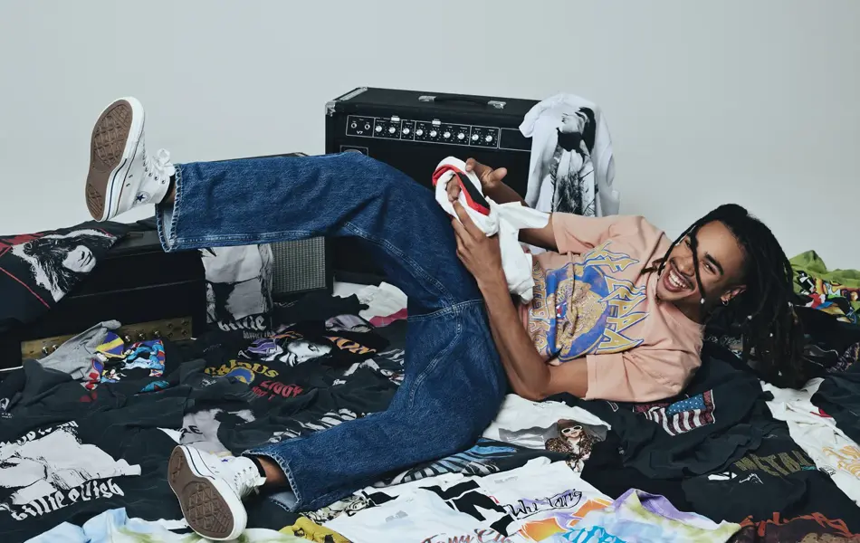 Carlings modeller med denim