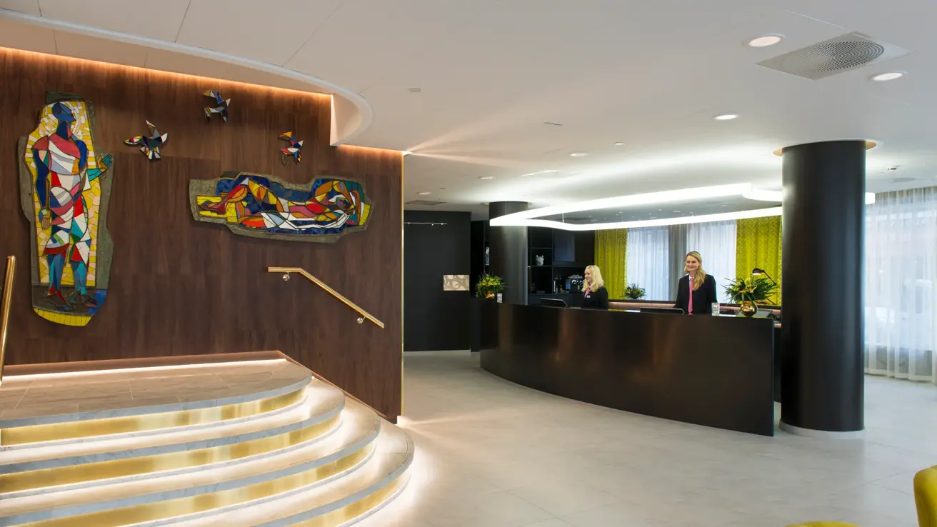 i resepsjon på Thon Hotel Rosenkrantz Oslo, som ligger i Oslo sentrum